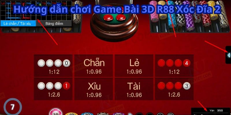 Game Bài 3D R88 Xóc Đĩa 2 - Trải Nghiệm Hấp Dẫn 6 Hướng dẫn chơi Game Bài 3D R88 Xóc Đĩa 2